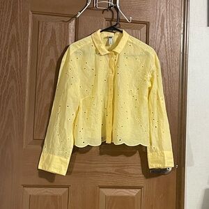 Yellow Eyelet Women's Blouse